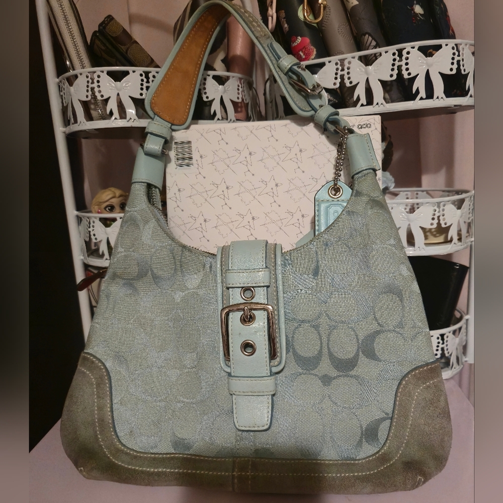 Coach Blue Signature Shoulder Bag